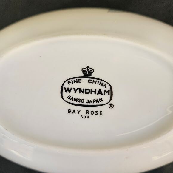 Wyndham Gay Rose Gravy Boat and Underplate Sango Japan Fine China - Picture 8 of 11